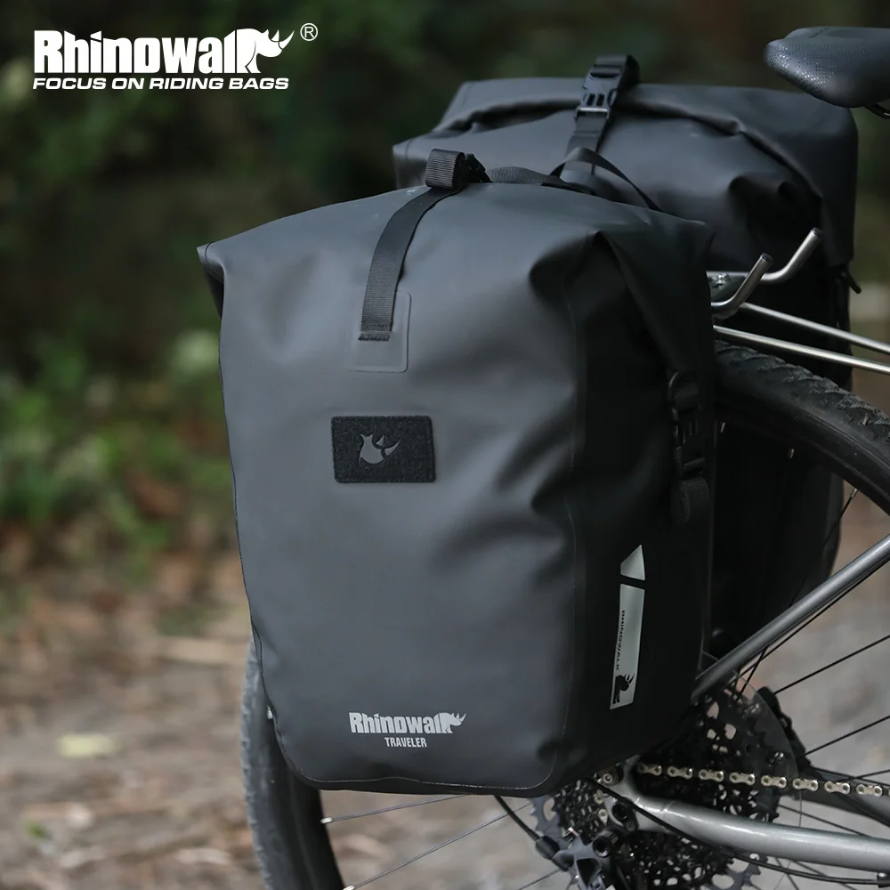 Rhinowalk Bike Quick Release Pannier Bag Dry Waterproof Cycling Rack Side Bag For MTB Road Bike Long Distance Tour Storage Bag