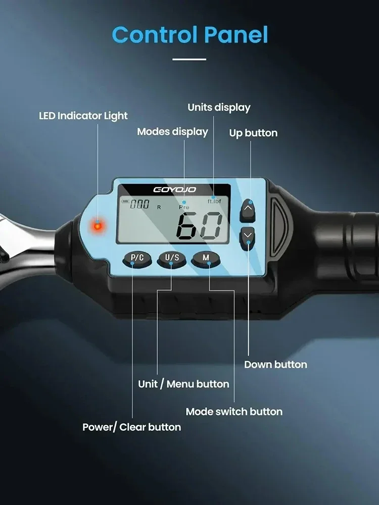 GOYOJO MINI Digital Torque Wrench 1/4‘’ 3/8‘’ 1/2‘’ New In Professional Bike Car Repair Adjustable Torque Wrench Hand Tools