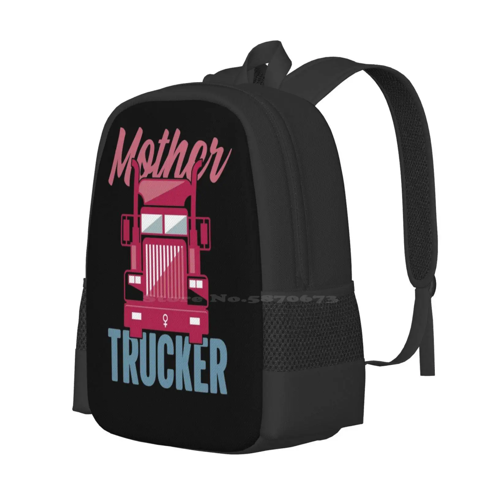 Mother Trucker | Female Truck Driver Hot Sale Schoolbag Backpack Fashion Bags Mother Trucker Hauling Tractor Trailers Lady