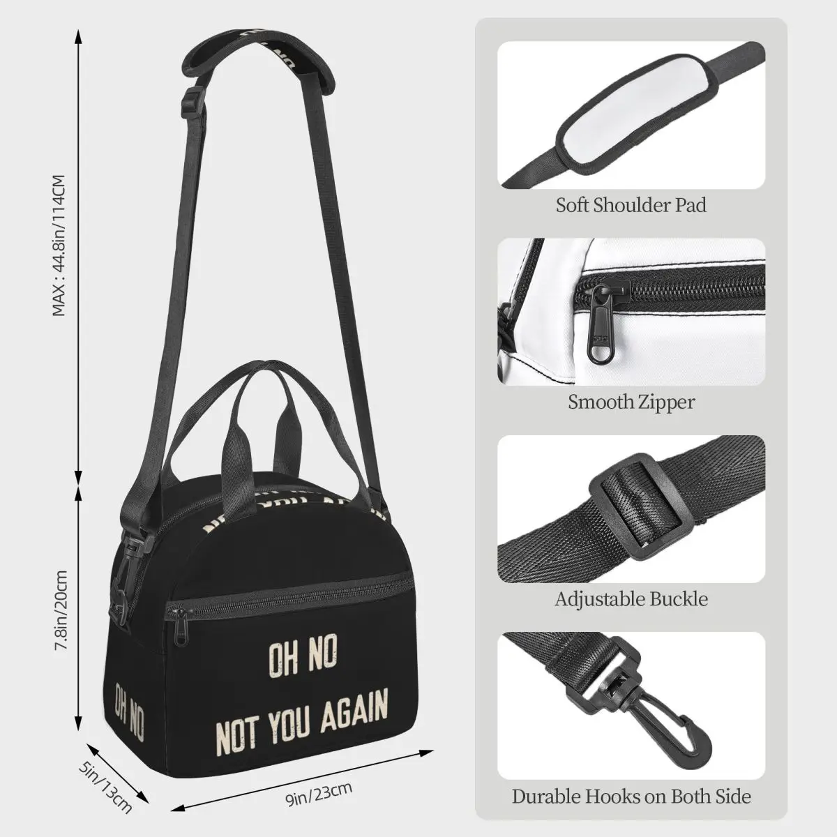 Oh No! Not You Again! Welcome Lunch Bags Insulated Bento Box Leakproof Lunch Tote Picnic Bags Cooler Bag for Woman Work