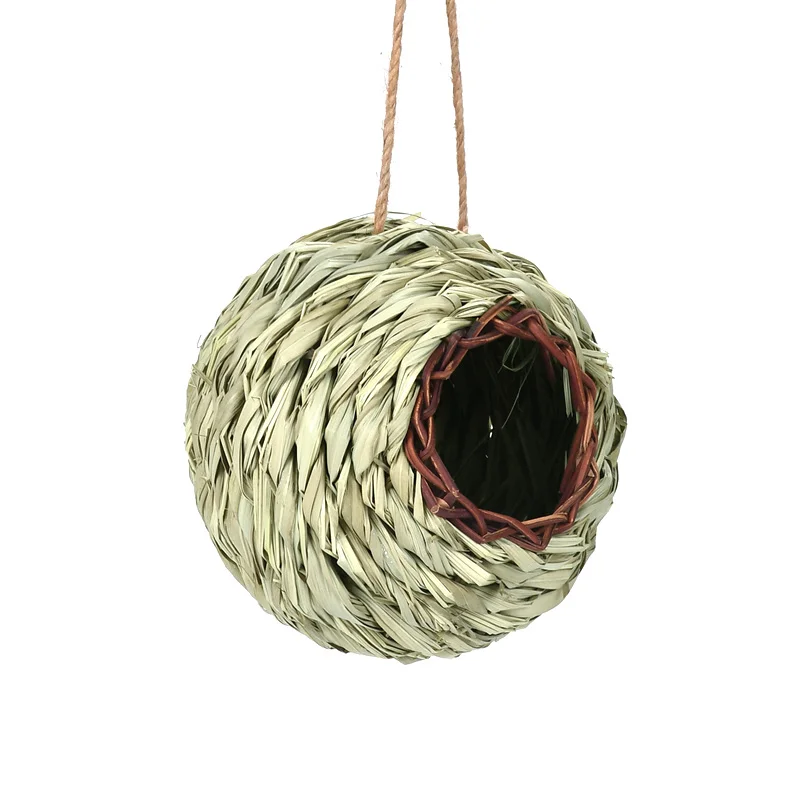 Natural Handmade Straw Bird Nest Pigeon House Parrot Nest Warm Pet Bedroom Courtyard Decoration Small Bird Cages