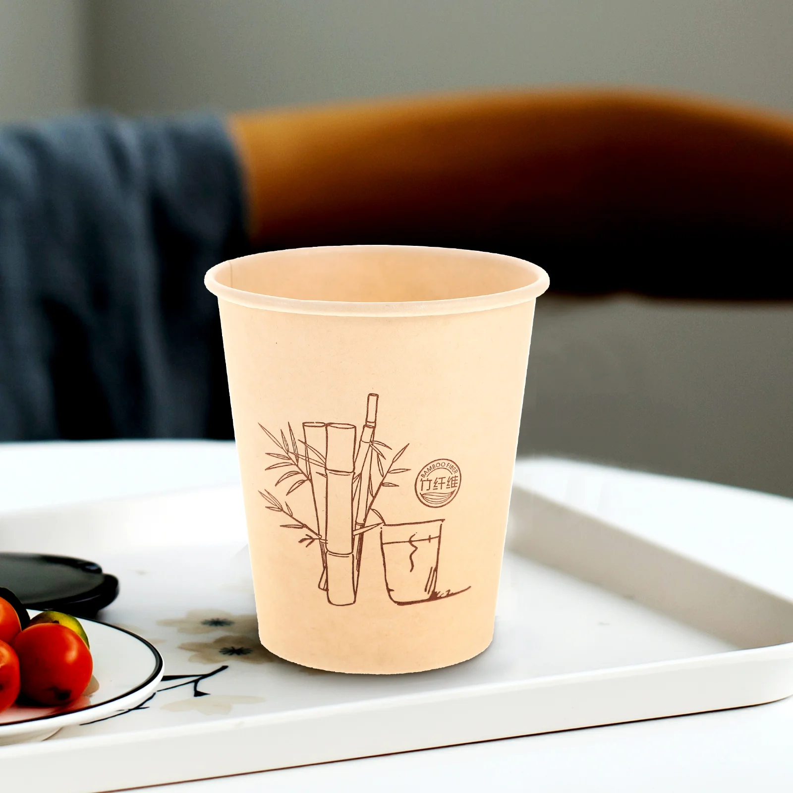 

150 Pcs Fiber Practical Juice Paper Cups Thick Hard Disposable Beverage Cups Ergonomic Practical Juice Milk Tea Party