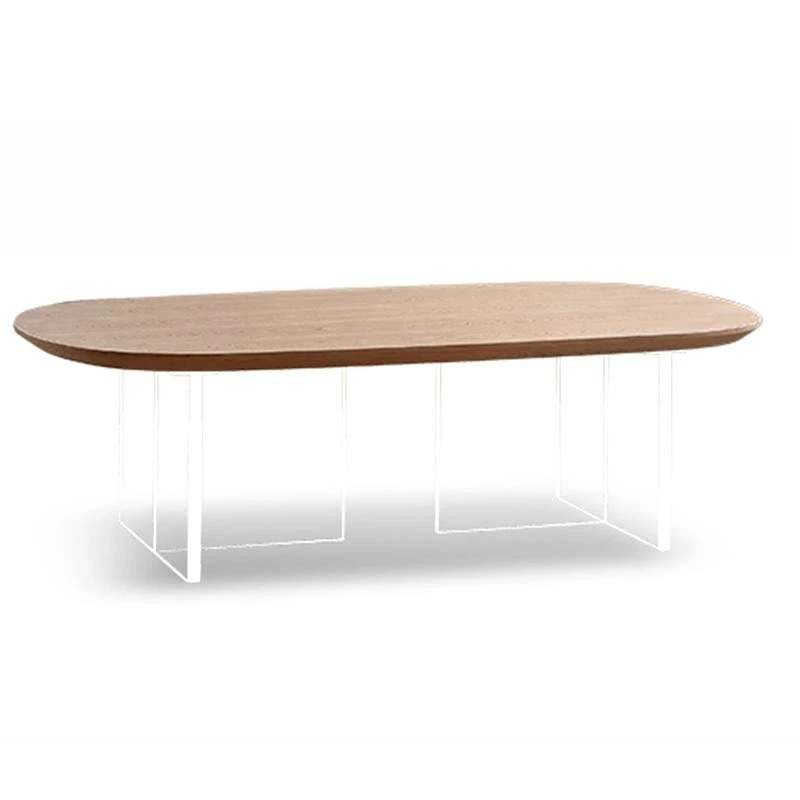 

Nordic style, acrylic suspended tea table, square solid wood coffee table