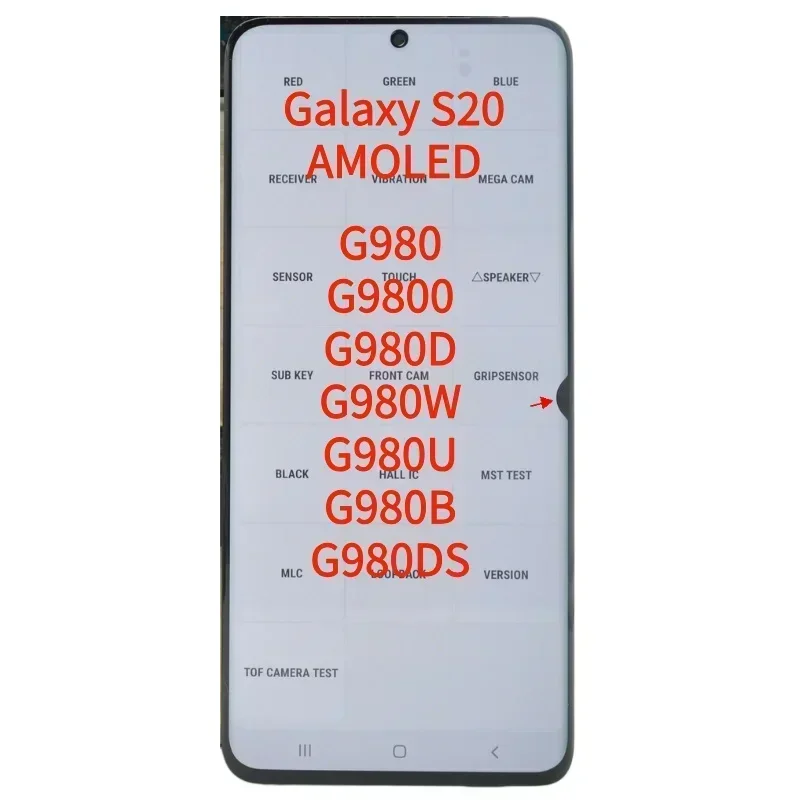 Touch Screen Digitizer Assembly, Super AMOLED, G980 LCD for Samsung Galaxy S20, SM-G980B, DS, G980F, 6.2