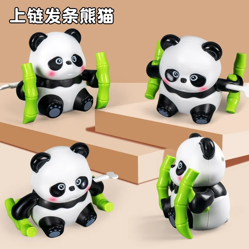Cute Panda Wind Up Toys Cartoon Guide Crawling Animal Panda Parent-child Interaction Clockwork Toys for Children Birthday Gifts