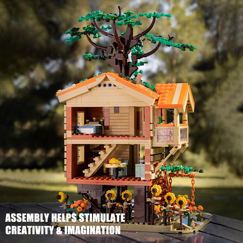 1711 PCS Four Seasons Tree House Model Building Blocks Creative Forest House Assembly mattoni fai da te giocattoli regalo di natale per bambini