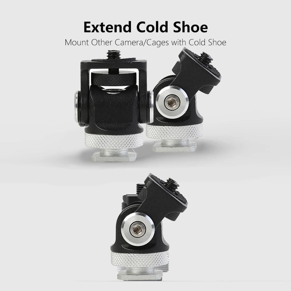 Mini Hot Shoe Stand Vlogger 180 Degree Rotated Monitor Bracket Photography Light Mount Flash Holder DSLR Camera Accessories