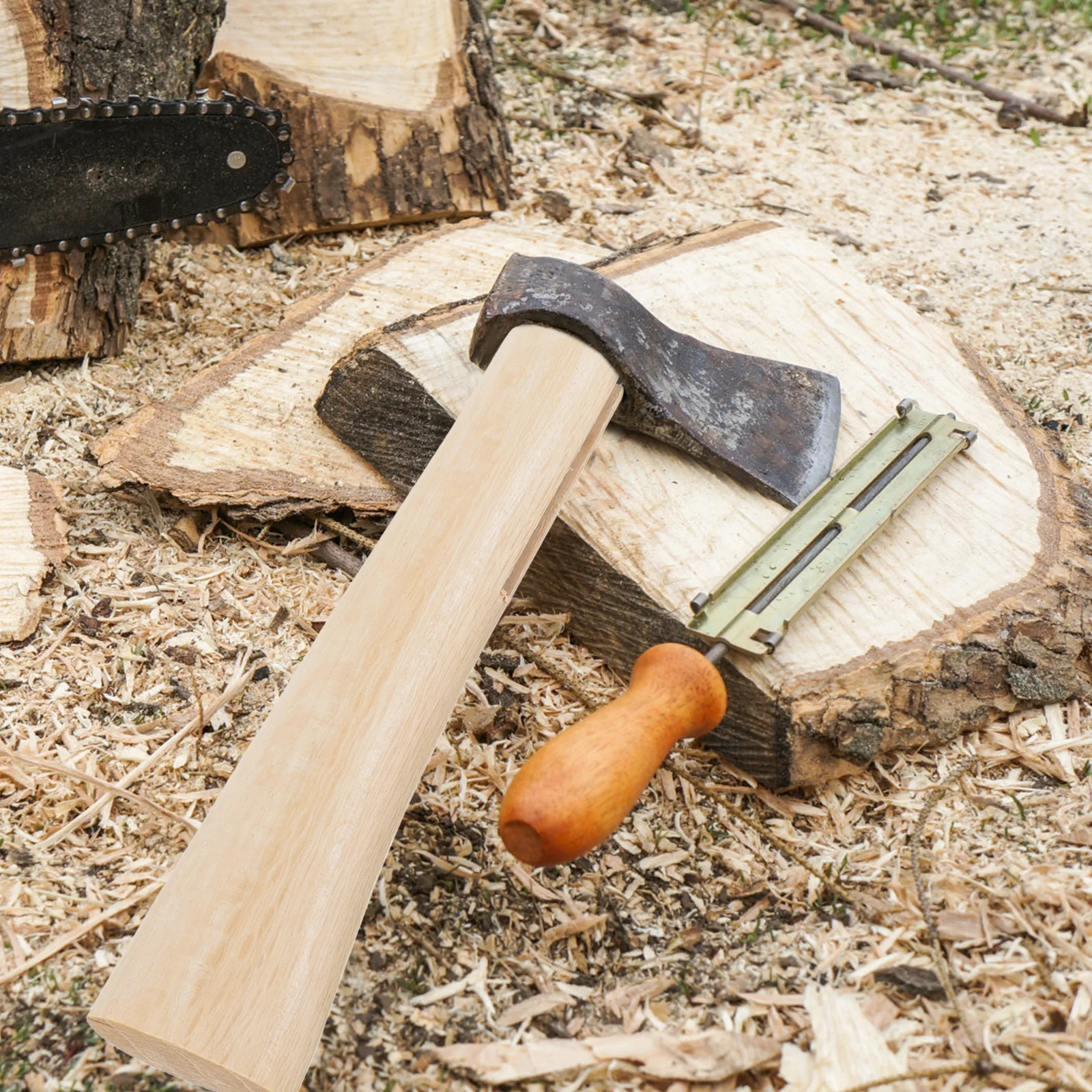 

2 Set Axe H Wooden Ergonomic Hardwood Replacement for Metal Axes Hatchet Camping Cutting Firewood Outdoor Accessories
