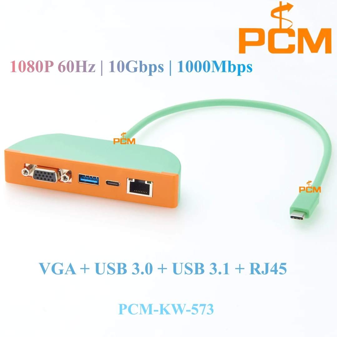 

USB 3.0 3.1 Hub Multiport Extension Expander Adapter Splitter with VGA DB15 connector, Type-A, Type-C jack, RJ45 Network