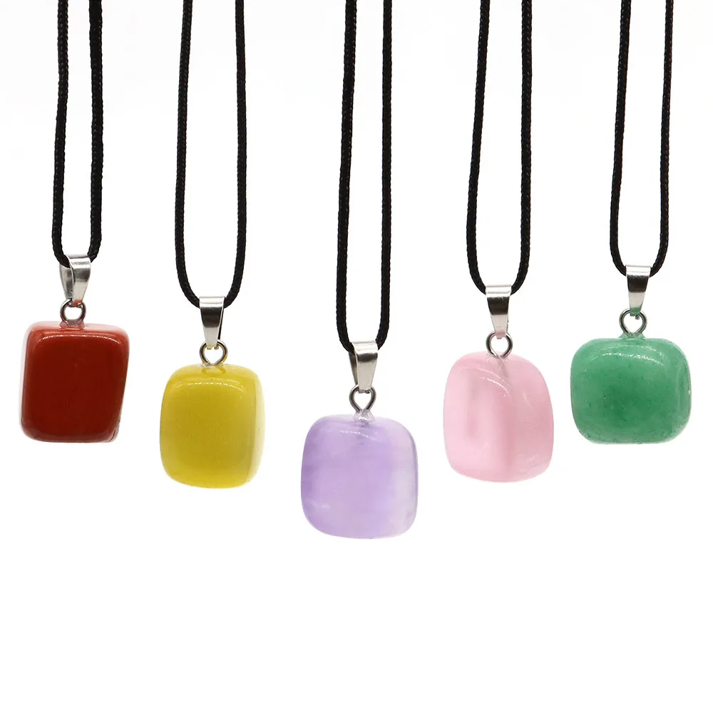 Collar de piedra caída Irregular para mujeres y hombres, colgante de ojo de tigre de cuarzo rosa Mineral Reiki, curación Natural, fabricación de joyas, regalos