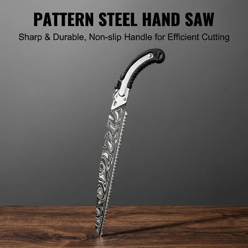 Damascus Patterned Waist Saw - Professional Pruning & Manual Logging Hand Saw for Garden Use, Ideal Outdoor Tool for Pruning