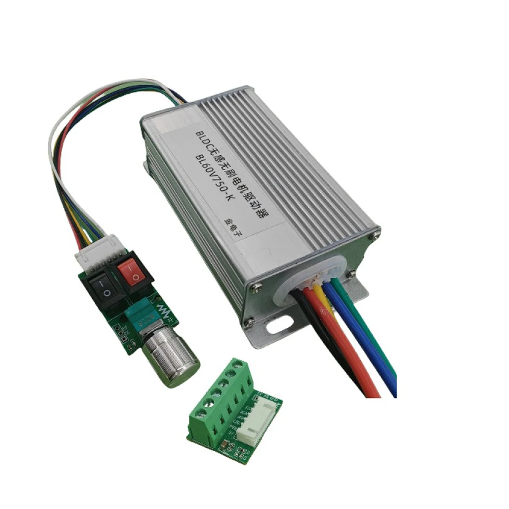 DC6-60V Three-phase DC Brushless Motor Driver Module 750W BLDC Brushless Motor No Hall Controller Stop/Reverse Speed Regulator