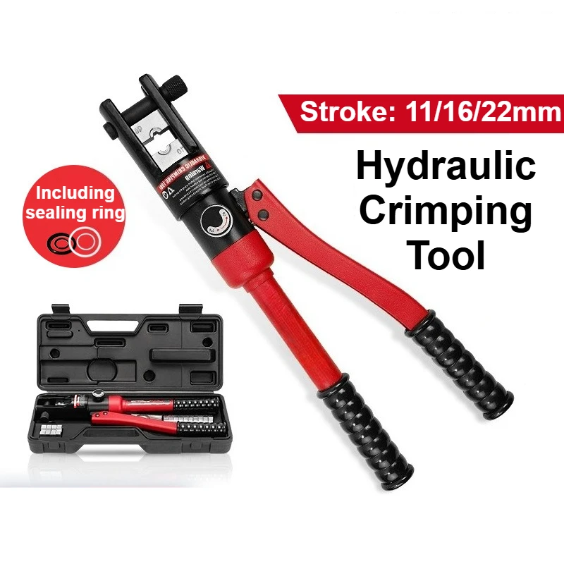 

Профессиональный гидравлический аккумуляторный кабельный наконечник 6/8/12 тонн, набор инструментов для обжима кабеля ​ с 9-11 пар матриц