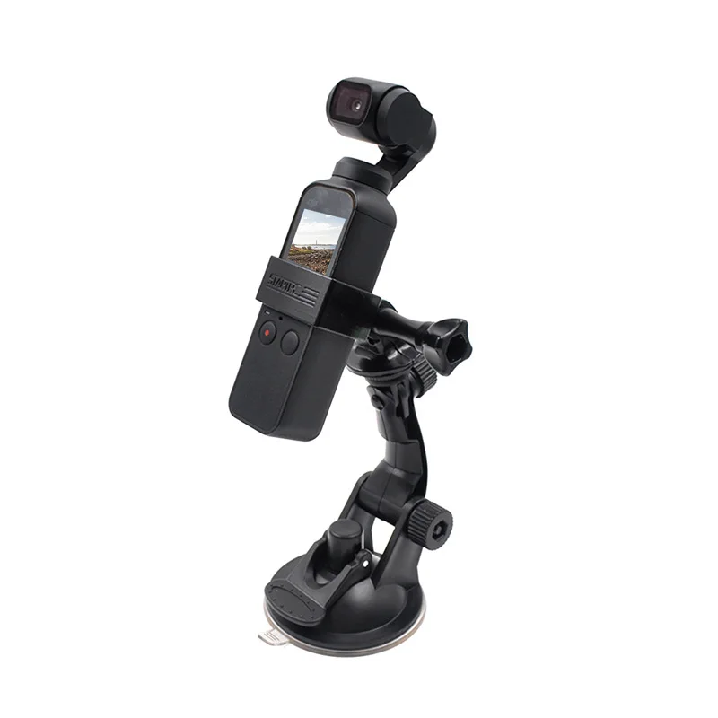 Camera Car Bracket Car Suction Cup Holder Mount with Adapter Clip For Gopro Dji Osmo Pocket 2 /Pocket1 Camera Gimbal Accessories