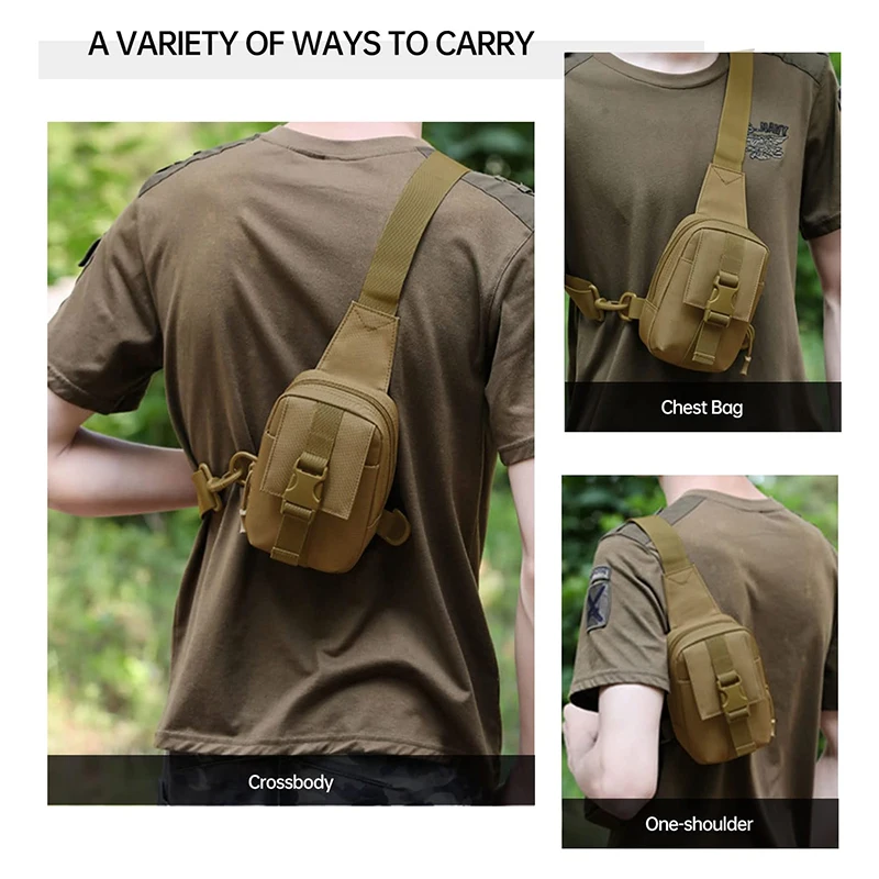 Men Chest Hanging Cell Phone Bags Shoulder Chest Bags Outdoor Sports Bag Leisure Portable Waterproof Durable Shoulder Bag