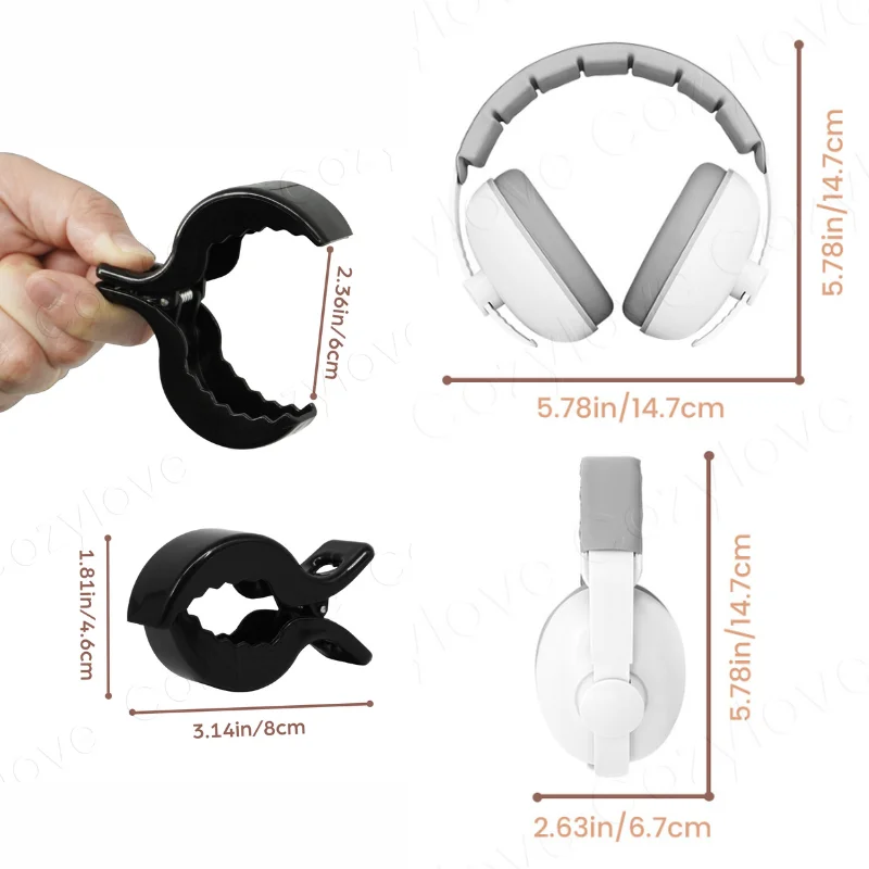 Baby Noise Canceling Earmuffs Infant Hearing Protection Headphones with Clip for Newborn Toddler view 2