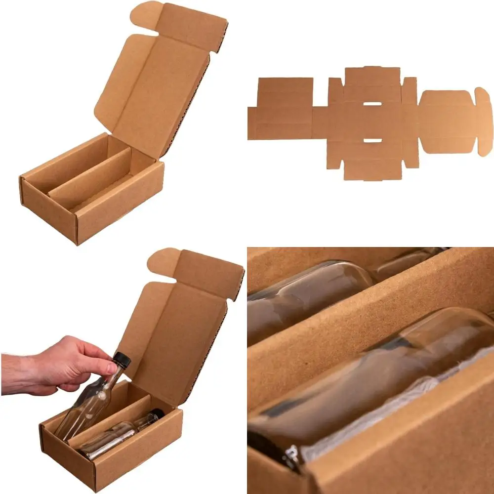 Customizable 5oz Bottle Holder Shipping Box for Homemade Hot Sauce, Bitters, Jams - Strong, Durable, USA-Made, Ideal for Small B