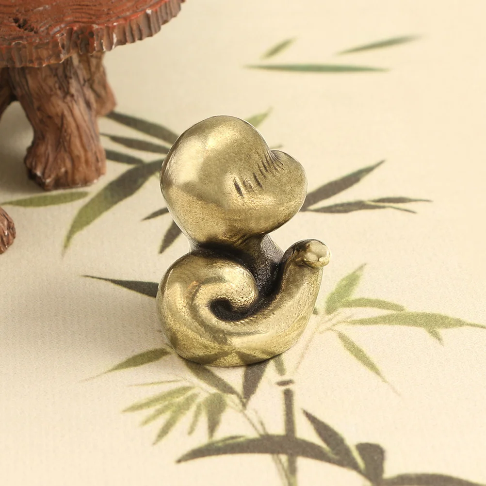 

Brass Vintage Snake Sculpture Small Desktop Decoration Unique Mini Metal Ornament Feng Shui Animal Art Home