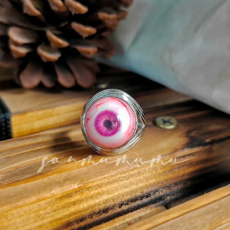 3120 Creative Handmade Rings Cthulhu Eyeball Rings Dark Punk Style Hip Hop Gothic Jewelry Halloween Artwork Customized Gifts