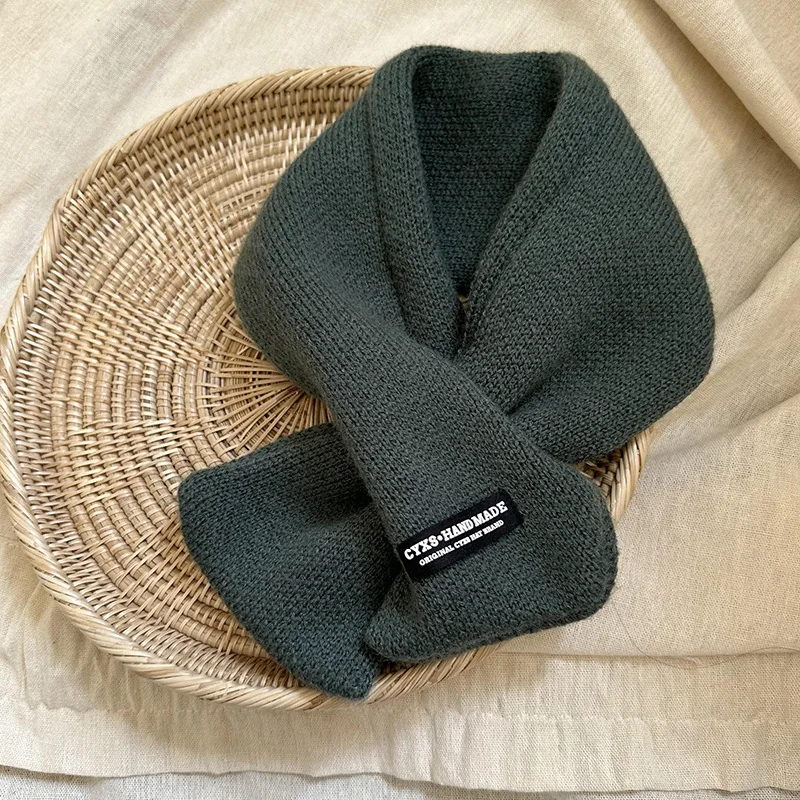 Écharpe chaude en tricot de laine de style coréen pour enfants, cache-cou pour garçons et filles, écharpe douce et solide pour enfants, automne et hiver