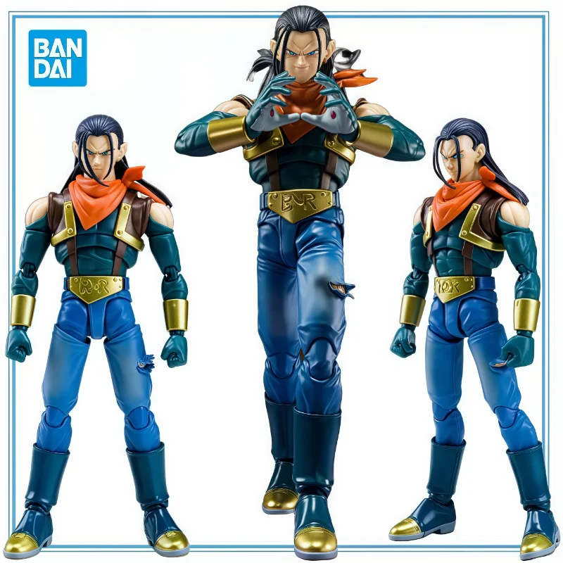 

BANDAI Original in Stock SHF Dragon Ball SUPER ANDROID 17 Collection Series Model Cartoon Character Assemble Model Kit Model Toy