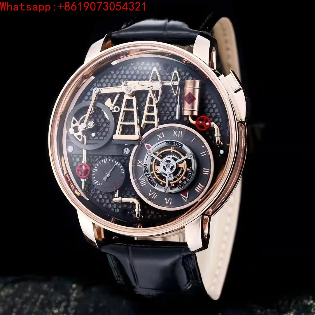 Customized 44mm oil well series watch male trend casual automatic personalized mechanical watch waterproof