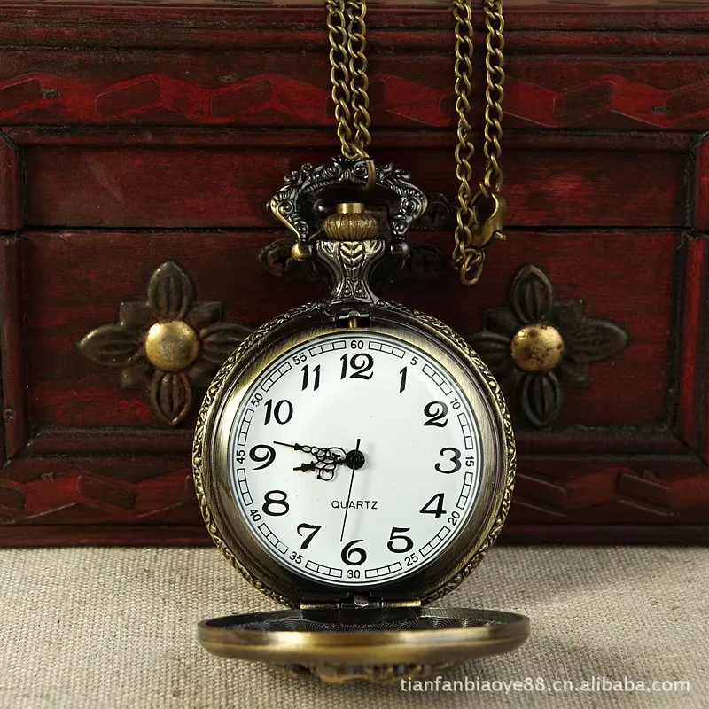 World of Warcraft Theme تنقش Pedant Watch خمر الرجال عارضة البرونزية سلسلة فوب Montre الأزياء #6