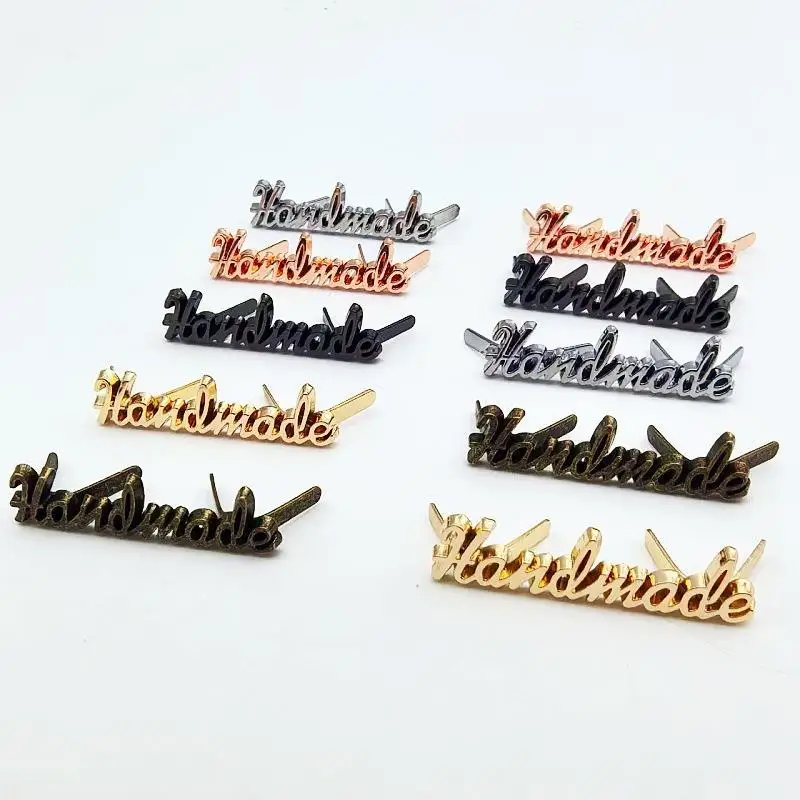 Handmade Letter Metal Labels DIY Craft Sewing Decoration: 10Pcs Tags Jeans Shoes Bags Tags