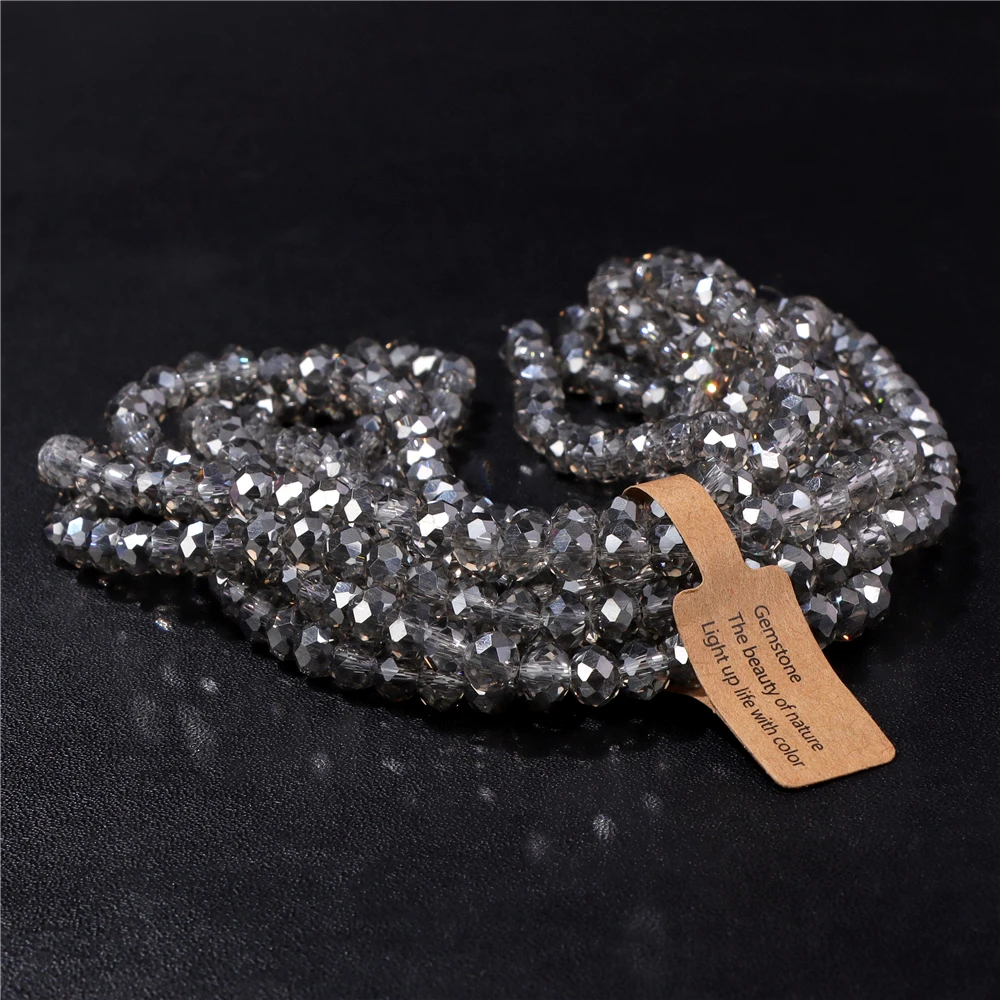 Großhandel 5 Strang/Los facettierte österreich ische Kristall perle Rondelle lose Abstand halter ab Farbe Glasperlen für Schmuck herstellung Zubehör – Detail 29