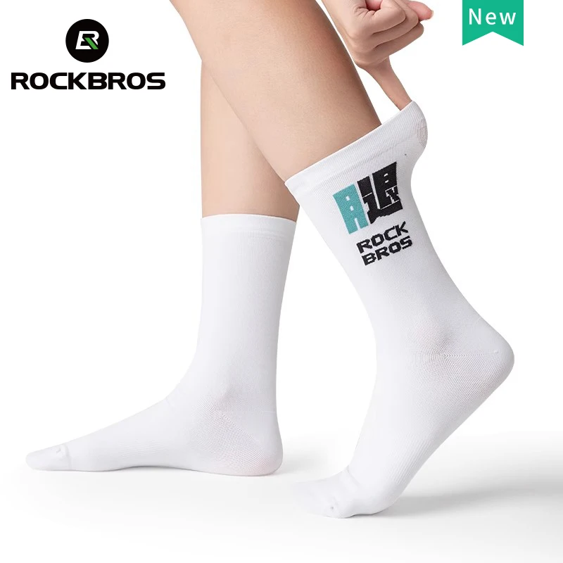 

ROCKBROS новые велосипедные носки для мужчин и женщин, впитывающие влагу, быстросохнущие, дышащие, высокоэластичные, носки до середины икры для бега на открытом воздухе Spo