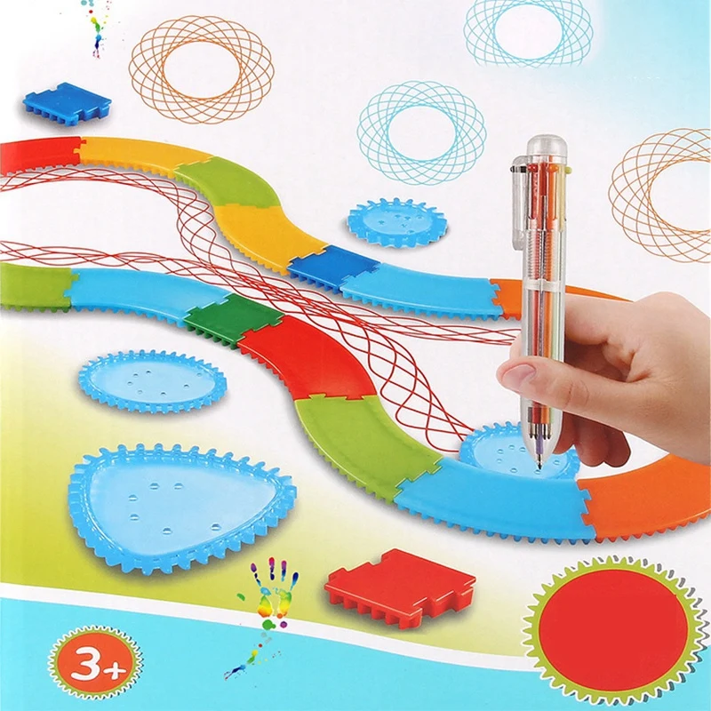 22Pcs Drawing Toys Spirograph Interlocking Gears & Wheels Design Drawing Accessories Creative Kids