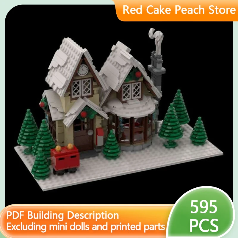 

Модель средневекового замка MOC, конструктор из строительных блоков, зимнее поселение, почтовое отделение, модульная технология, детские праздничные подарки, игрушка для сборки