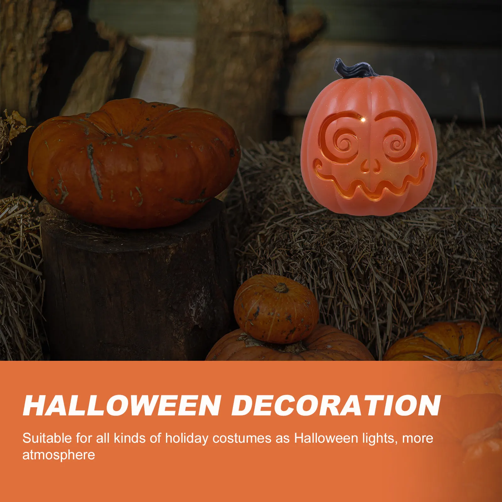 

Светодиодная лампа в форме тыквы для декора дома, вечеринок, баров, украшения на Хэллоуин, 1 шт.