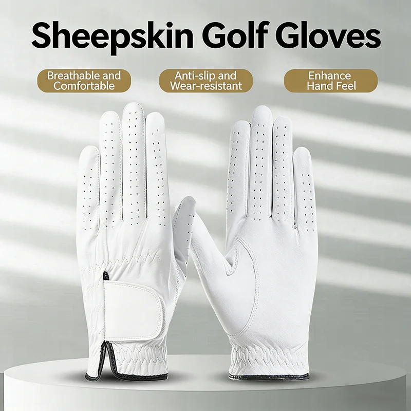 

2026 New Pack 1 Pc Golf Gloves Men's Left/Right Hand Soft Breathable Pure Sheepskin With Anti-slip Granules Golf Gloves Golf Men