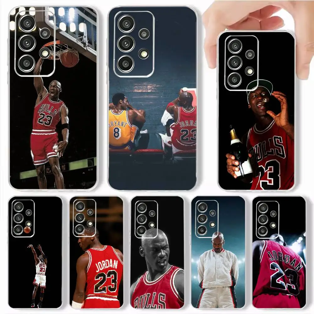 Basketball God Michael M-J-Jordan Air  Phone Case Soft Transparent Case For Samsung S25,S24,S21,S23,S22,S30,Plus,S20,Ultra