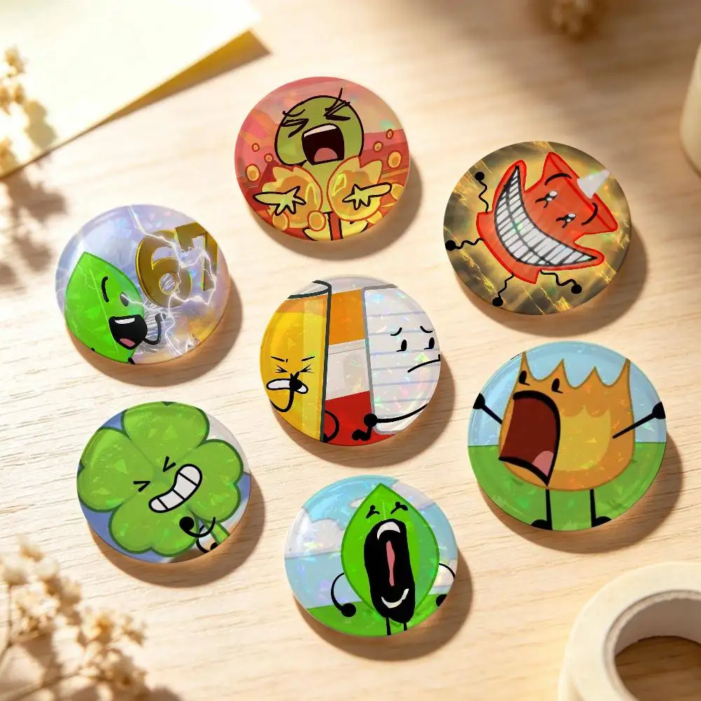 Anime Inanimate Insanity BFDI Memes Anime Button Pin Minimalist Y2K Psychedelic Retro Brooch Bag Lapel Badge Jewelry Gifts