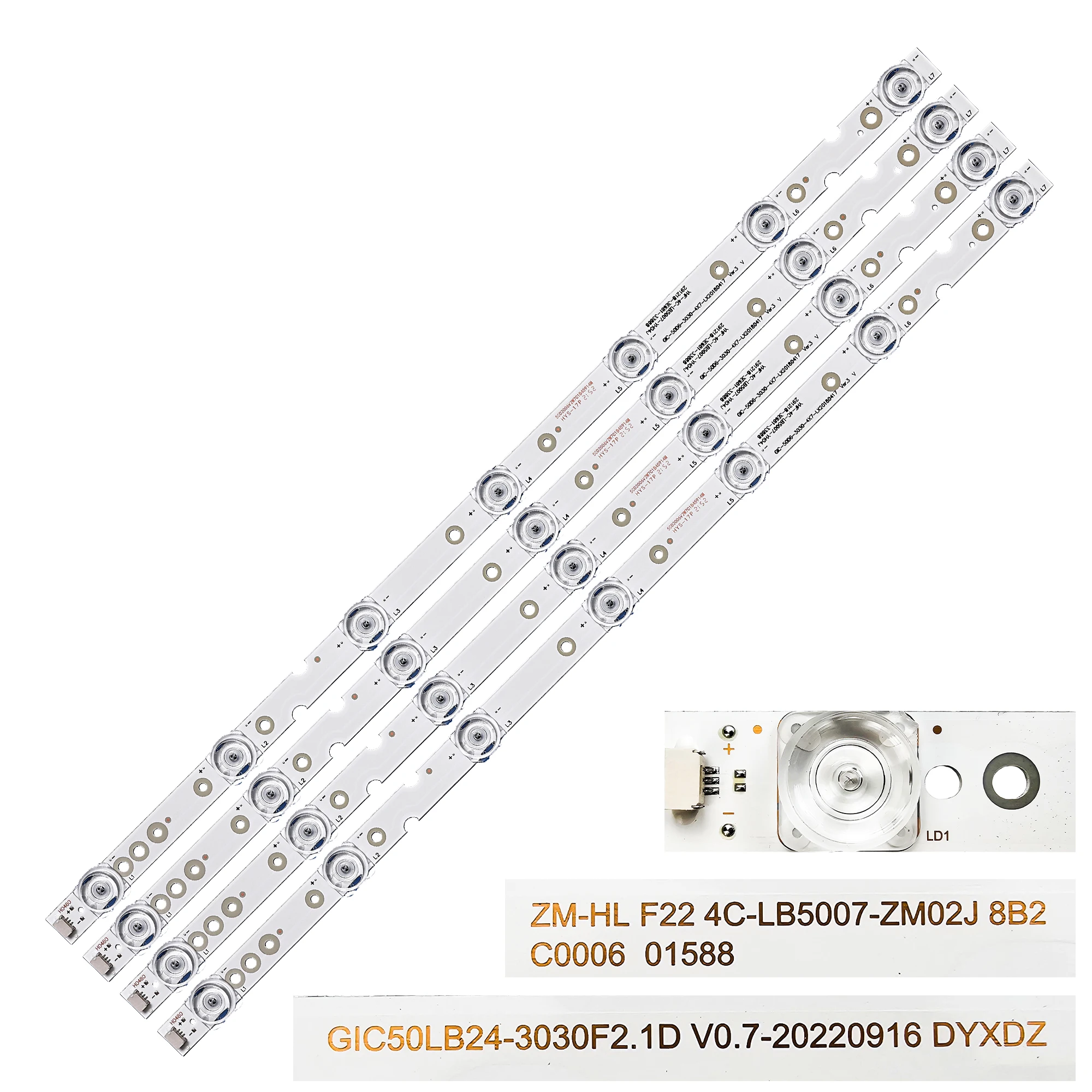 

LED BackLight Strip For 50UD6436 TCL-GIC-50D6-3030-4X7-LX20180417 LVU500NDL 50S425 50EP641 50A360 50D6 50EP640 50L2 50V2