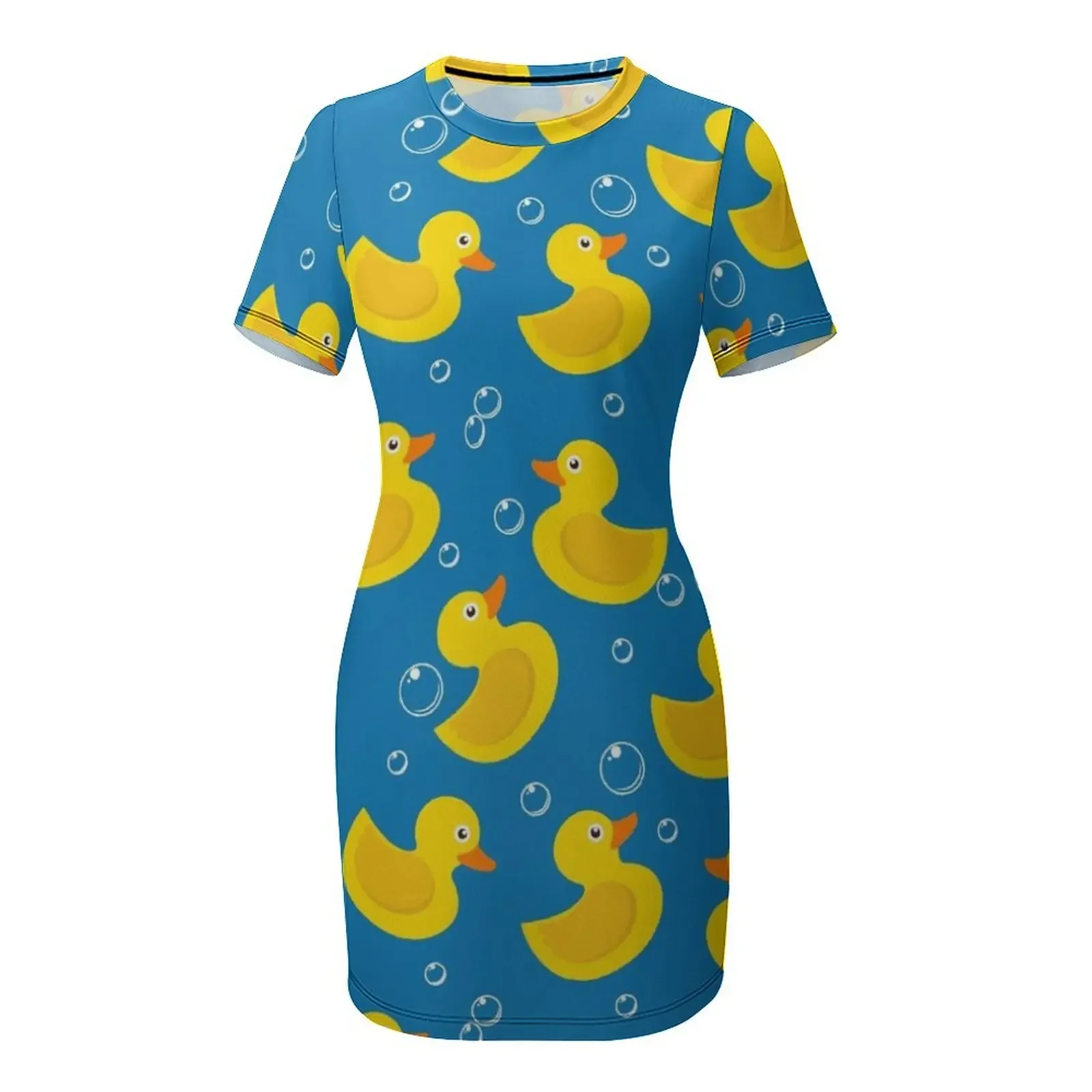 Robe Ducky en caoutchouc à manches courtes, ample, vêtements d'été pour femmes, vêtements de bal, robes de soirée pour dames