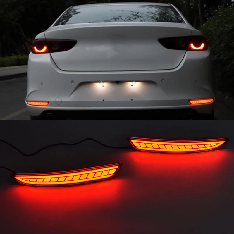 2PCS LED Reflector Lamp Rear Fog Lamp Rear Bumper Light Brake Light for 3 Axela 2019 2020