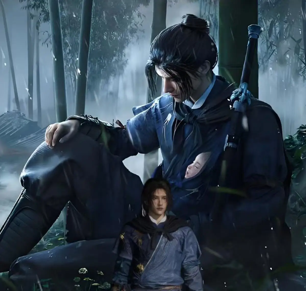 Niche Anime Game Jiangyan Cosplay Costume Stylish Boys Halloween Street Blue COS Suit Full Set Swordsman Hero Comics Clothing