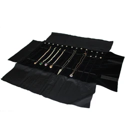 Wholesale Velvet Jewelry Storage Roll Bag Pendant Necklace Organizer Pouch Watch Bracelet Display Holder Travel Case Portable