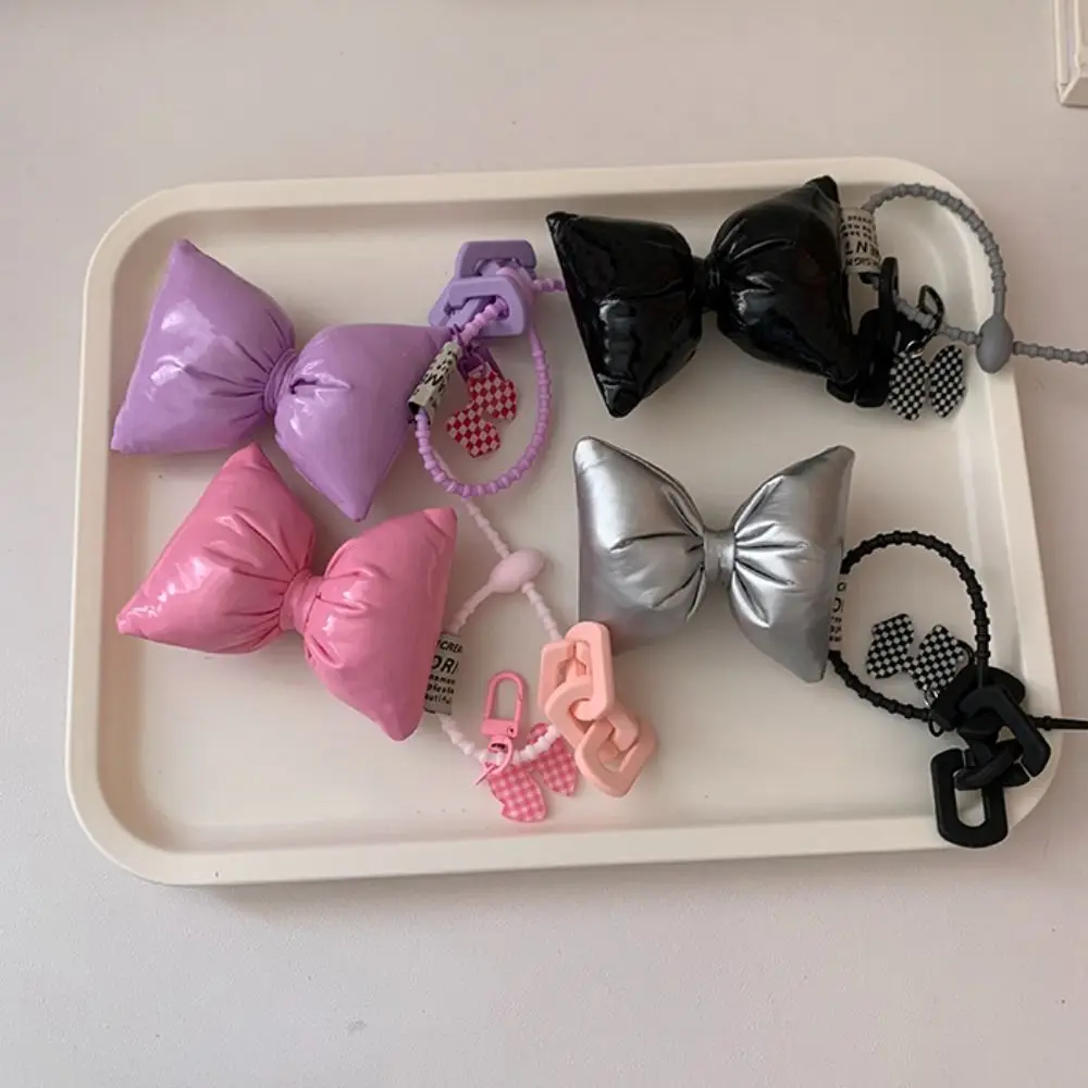 لطيف الكورية نمط محشوة القطن القوس قلادة Y2K الاكريليك سلسلة الدوبامين مفتاح سلسلة لينة أفخم محشوة بولي Hanger ملحقات السيارة