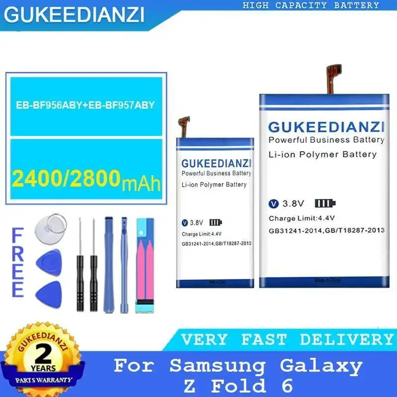 

2400 мАч 2800 мАч для Samsung Galaxy Z Fold 6 EB-BF956ABY + EB-BF957ABY Прочный аккумулятор для мобильного телефона