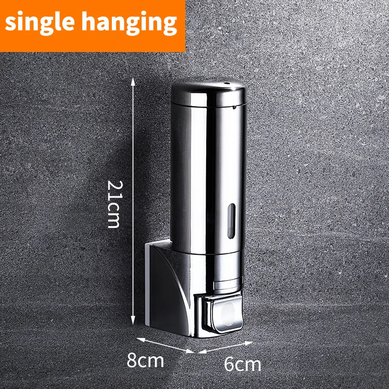 Stainless Steel Soap Dispenser Wall Mounted Kitchen Accessories Bathroom Shampoo Shower Gel Dispenser Container Bottle Bathroom