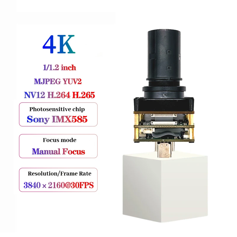 8MP HD IMX585 USB3.0 Camera Module Starred STARVIS High Sensitivity H.264 H.265 NV12 YUV MJPG 2D-DNR,3D-DNR For Product Vision
