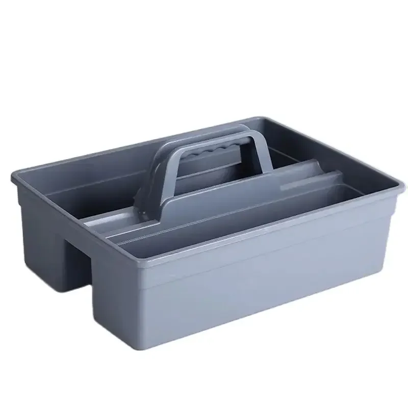 3 Dividers Storage Baskets General Purpose Executive Series Plastic Tote Tray Cleaning Caddy Carry Caddy with Handle