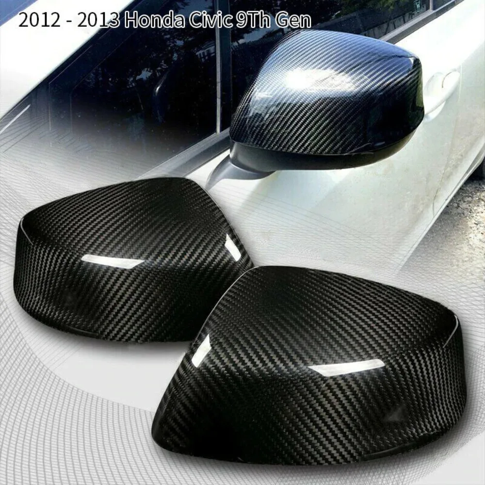 

Fit 2012-2013 Honda Civic 9Th Gen Real Carbon Fiber Side Mirror Cover Cap 2PCS United States