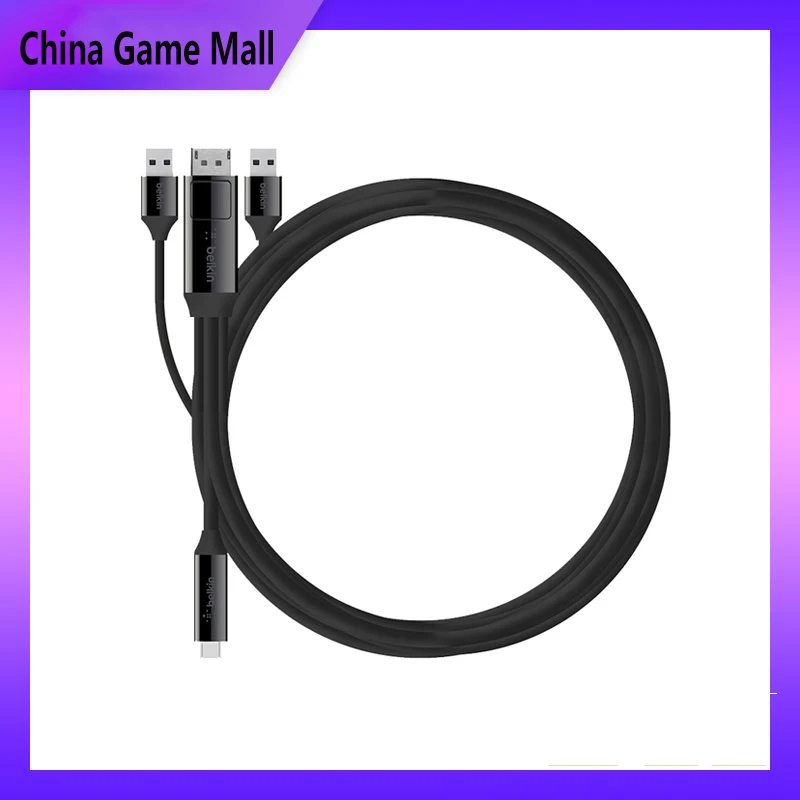 Belkin VR Charge Sync computer cable, supports DisplayPort high-speed transmission, used to connect HUAWEI VR Glass and computer