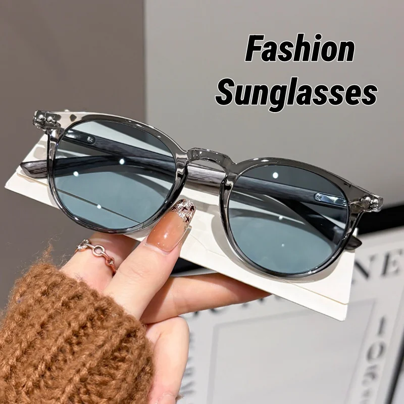 

Wood Grain Temples Round Frame Sunglasses Luxury Brand Designer Ladies Stylish Eyewear Shades UV400 Classic Driving Shades