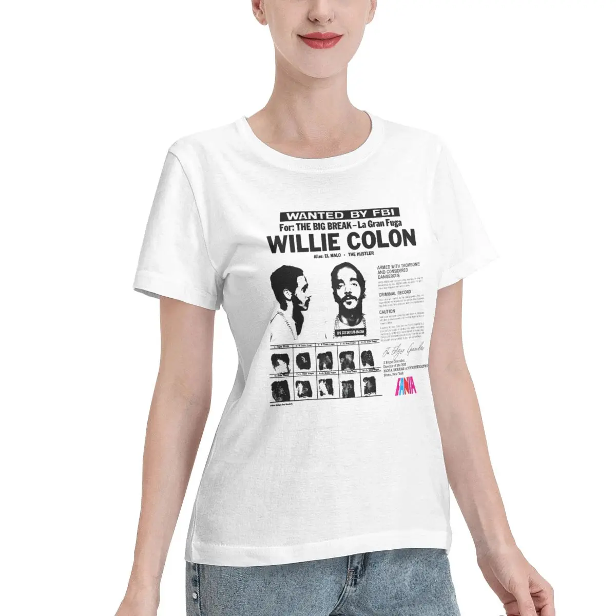 Discount Willie Colon White Women's T-shirt Everyday Casual Wear Tshirt